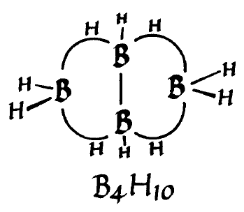 Drawing of the structure of B4H10