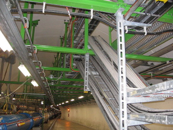 Part of the Large Hadron Collider conduit tunnel at CERN.
