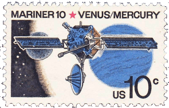 US ten cent stamp commemorating Mariner 10