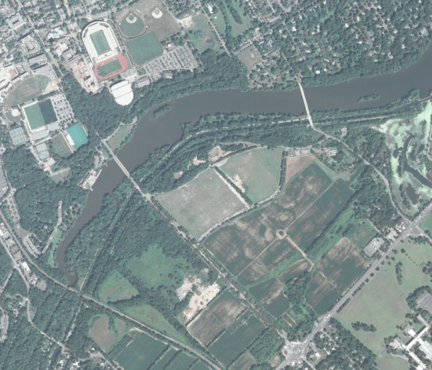 Satellite image of Princeton University solar site.