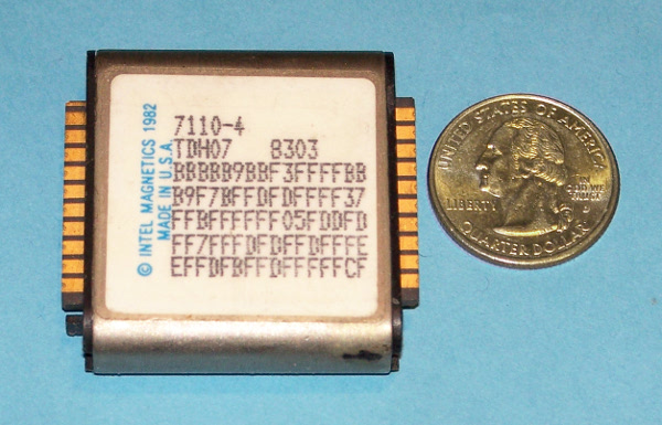 Photograph of an Intel Magnetics magnetic bubble memory module (c. 1982)