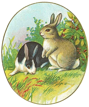 Easter Bunnies (Postcard, c. 1900)