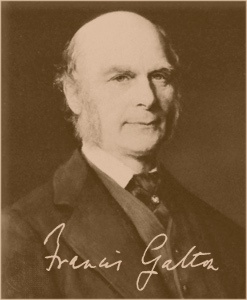 Photograph of Sir Francis Galton, with signature