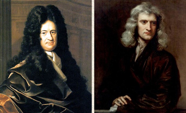 Gottfried Leibniz and Isaac Newton.