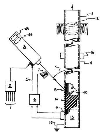 Fig. 1 of US Patent No. 4,017,767, 'Laser lightning rod system,' by Leonard M. Ball, April 12, 1977
