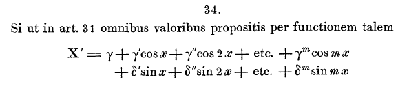Excerpt from a circa 1805 paper by Carl Friedrich Gauss