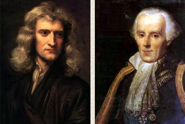 Isaac Newton and Pierre-Simon Laplace