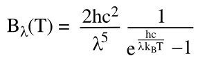 Planck radiation law equation