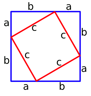 Construction to prove the Pythagorean theorem.
