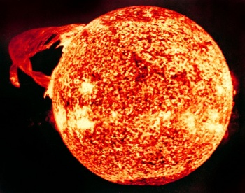 Solar flare observed from Skylab, June 1, 1974.