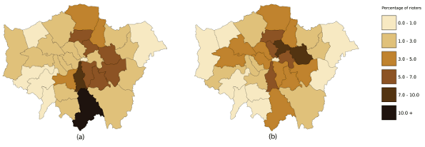 Computer model of London riots of August, 2011.