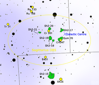 Star map of Sagittarius A by Roberto Mura