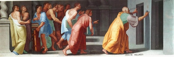 Zeno of Elea showing his students the doors of truth and falsehood