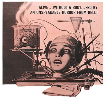 Detail of the poster for the 1962 film, The Brain That Wouldn't Die