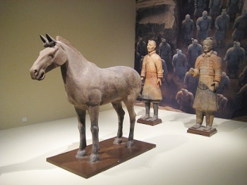 Terracotta horse and two soldiers from the Terracotta Army