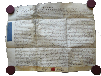 A parchment dated April 2-15, 1742