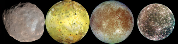 Phobos, Io, Europa, and Callisto.