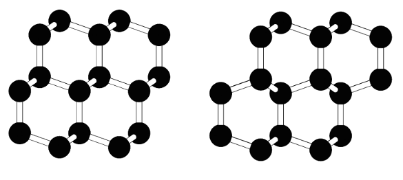 Crystal structures of diamond and lonsdaleite