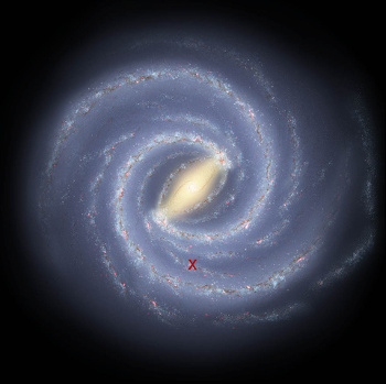 Artist conception of the Milky Way (NASA, ssc2008-10a)