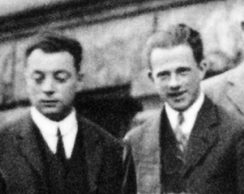 Werner Heisenberg (right), alongside Wolfgang Pauli, at the 1927 Solvay Conference