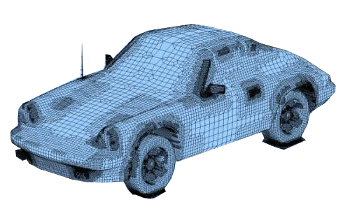 Finite element model of a Porsche 911 automobile
