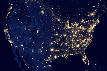 The United States at night (NASA)