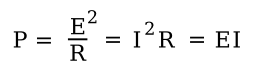 Electrical power equations
