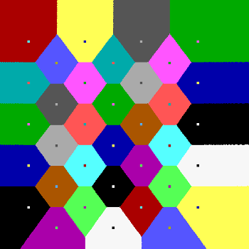 Voronoi tessellation on a simple cubic grid