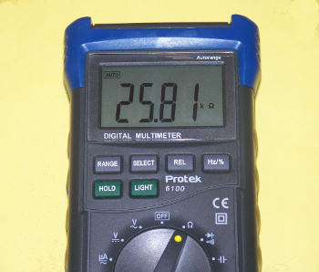 quantum resistance value, about 25.81 k-ohm