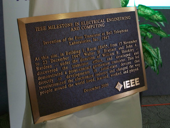 IEEE Commemorative plaque for first transistor