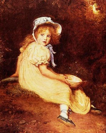 Little Miss Muffet painting by John Everett Millais.