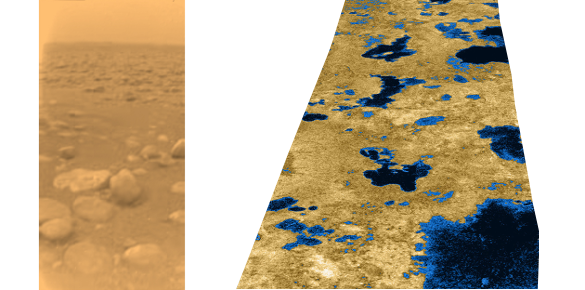 Images of Titan's surface (Cassini-Huygens mission)