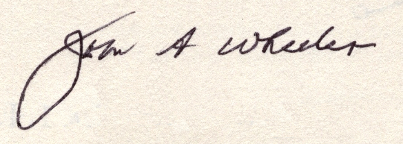 John A. Wheeler Autograph