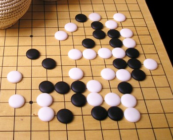 Portion of a Go game board