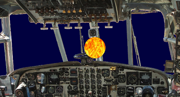 Ball lightning in an aircraft, reconstruction by Don Smith.