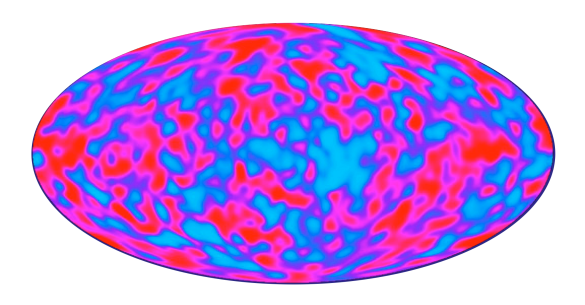 COBE image of the detected small variations in the cosmic microwave background radiation (CMBR)