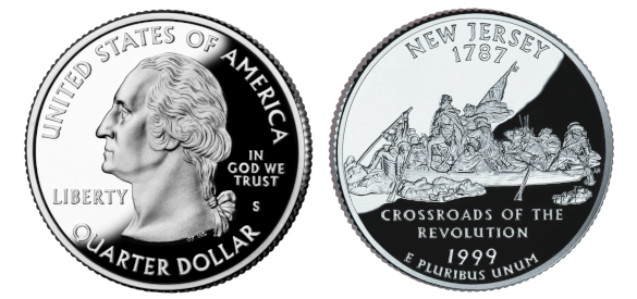 US Quarter Coin (New Jersey)
