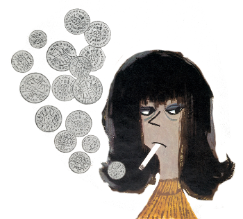 Financial cost of cigarette smoking (cartoon)