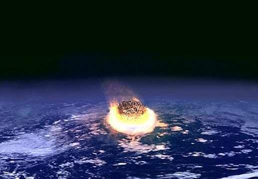 Artist's impression of a large meteor impact on Earth